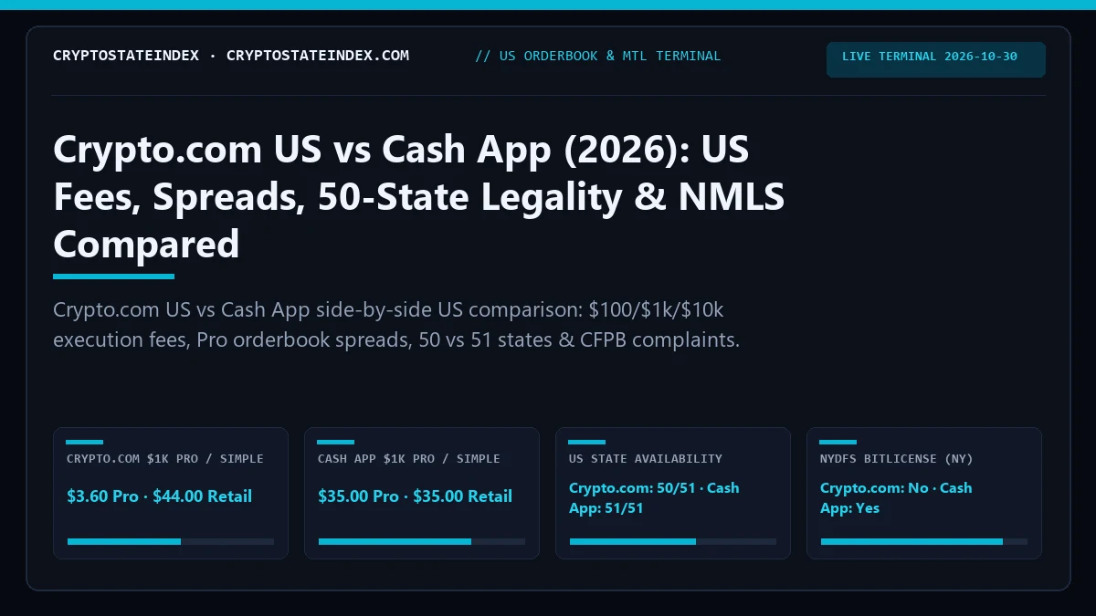 Crypto.com US vs Cash App: US Fees, Spreads, State