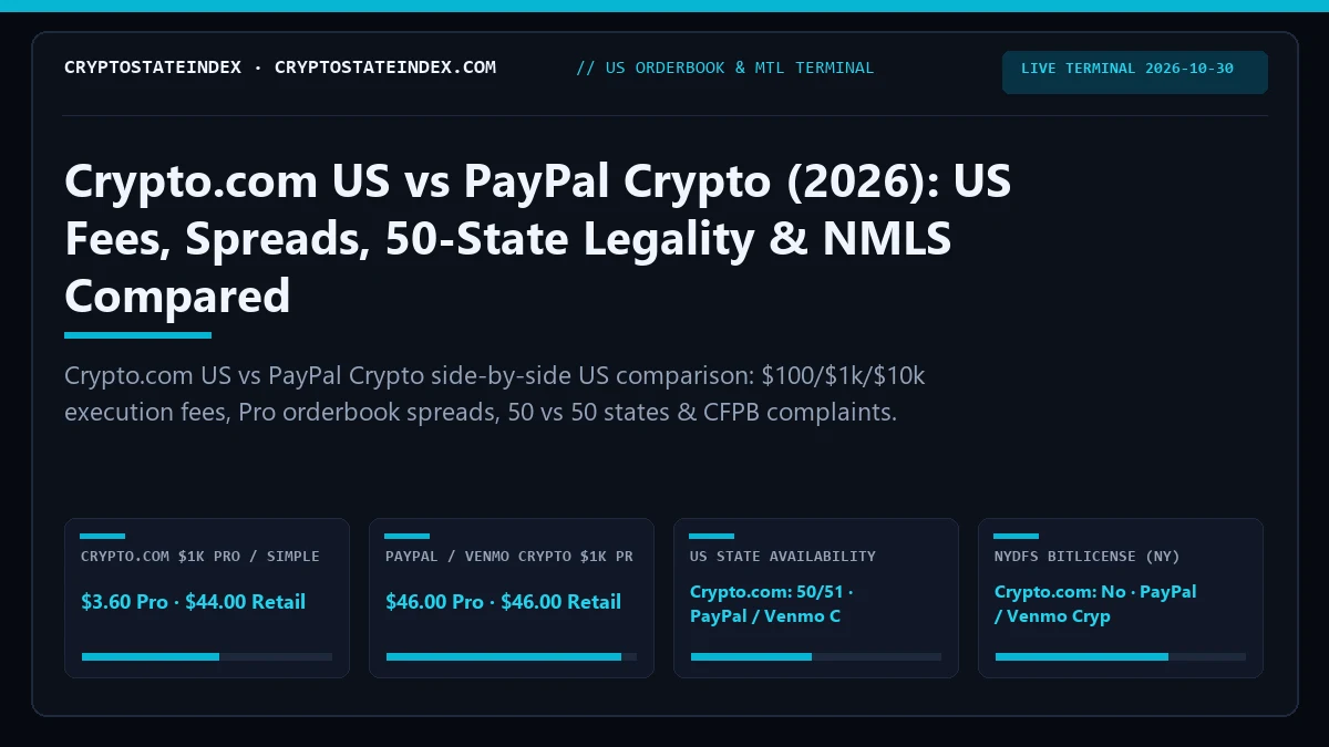 Crypto.com US vs PayPal Crypto: US Fees, Spreads, State
