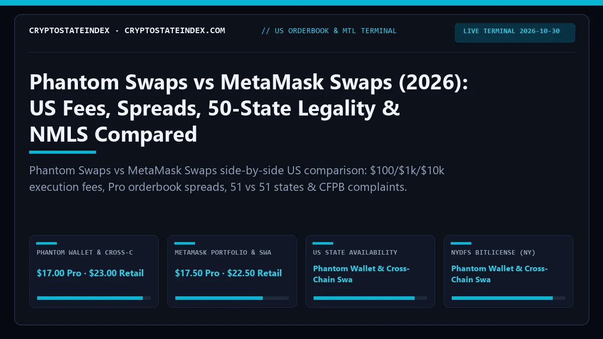 Phantom Swaps vs MetaMask Swaps: US Fees, Spreads, State