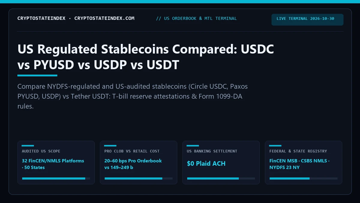 US Regulated Stablecoins Compared: USDC vs PYUSD vs USDP v