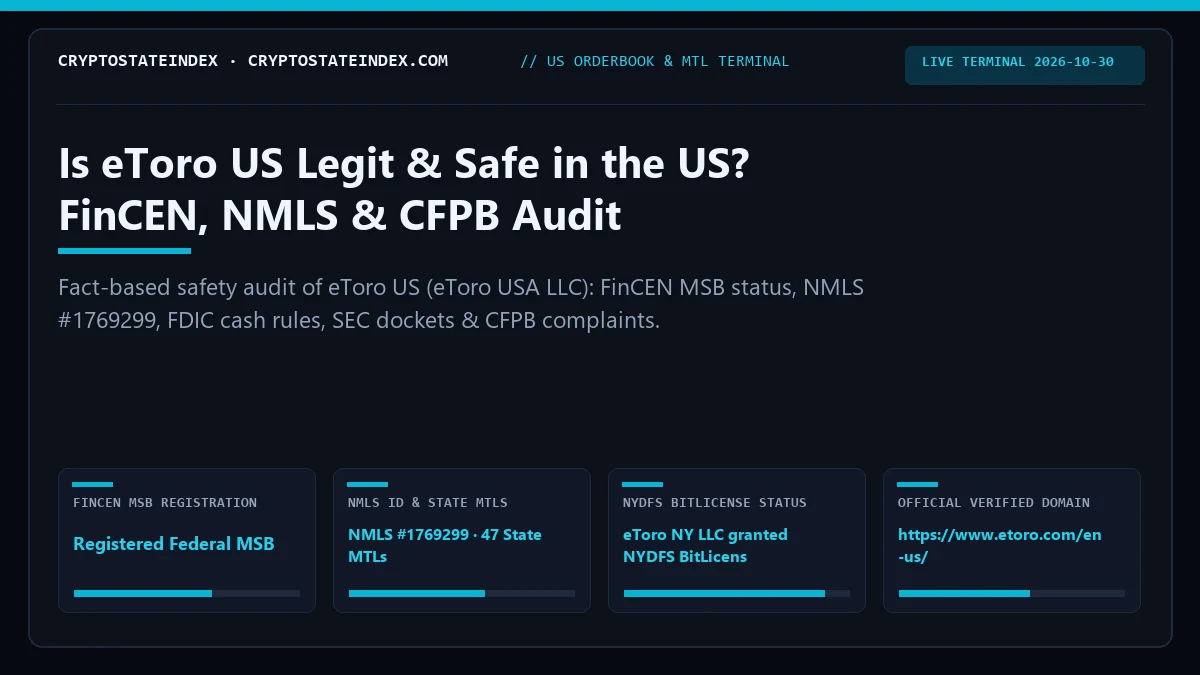 Is eToro US Legit, Safe in the US? NMLS, FinCEN Audit