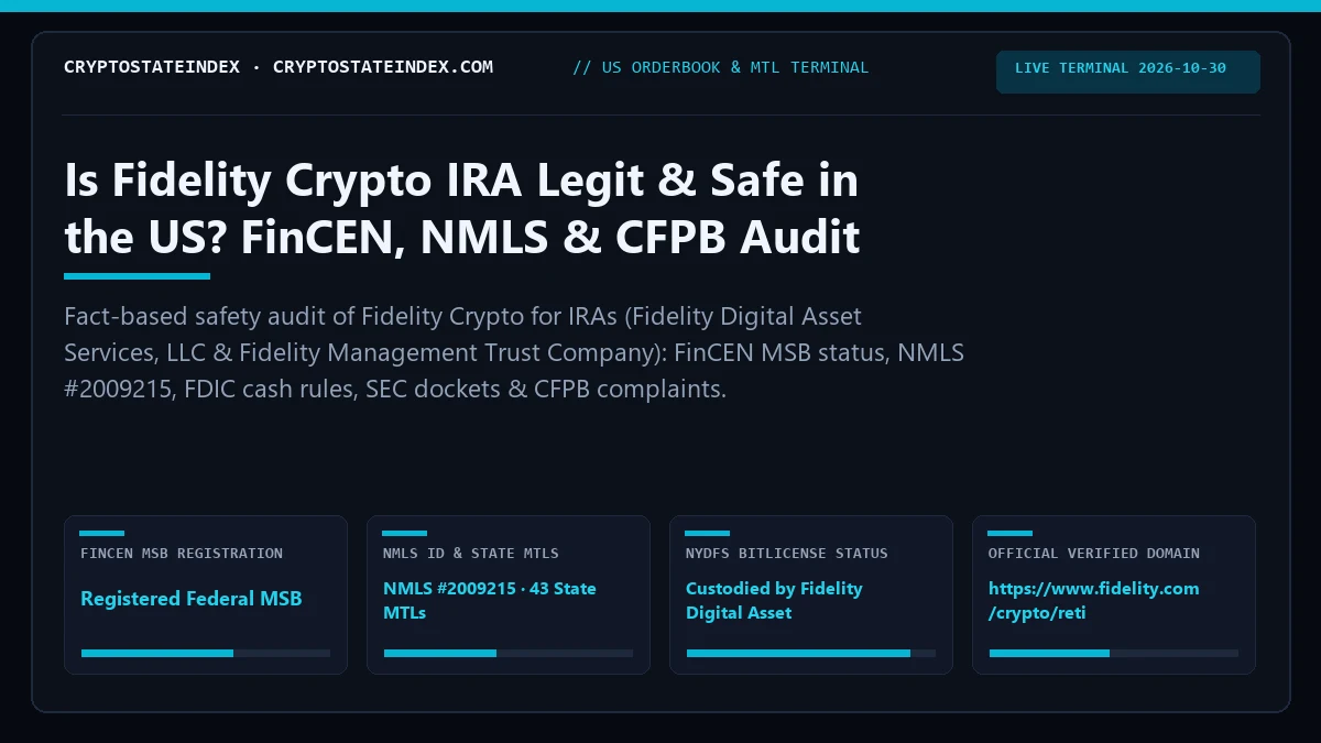 Is Fidelity Crypto IRA Legit, Safe in the US? NMLS, FinCEN