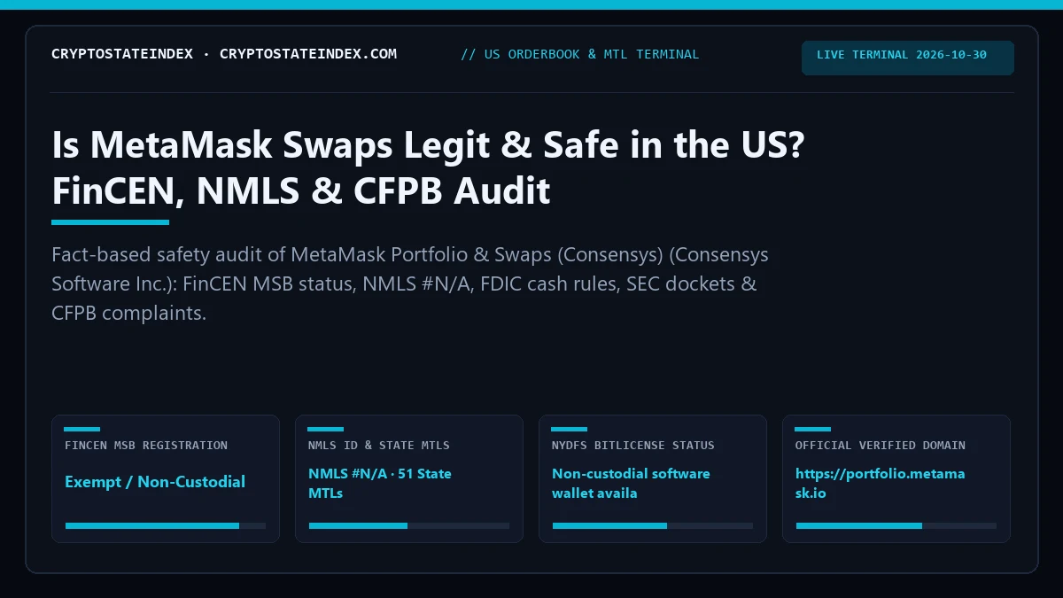 Is MetaMask Swaps Legit, Safe in the US? NMLS, FinCEN