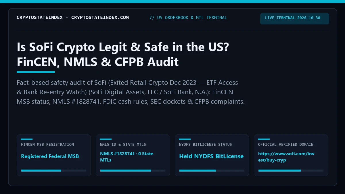 Is SoFi Crypto Legit, Safe in the US? NMLS, FinCEN Audit