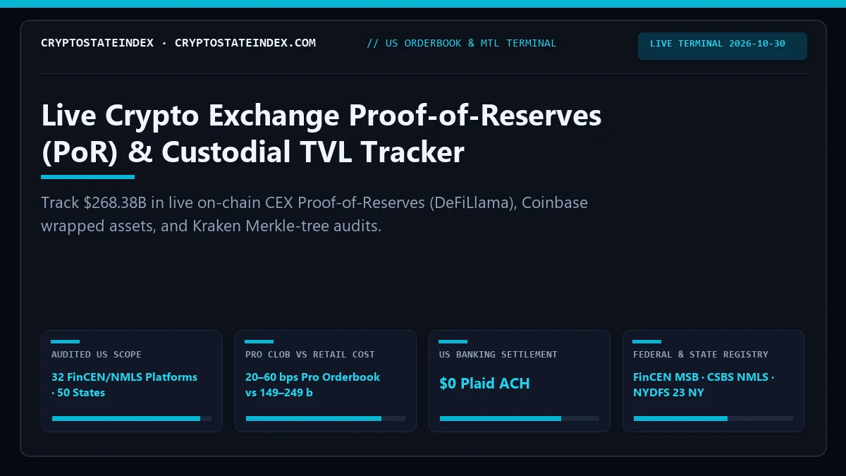 Live Crypto Exchange Proof-of-Reserves (PoR) Monitor