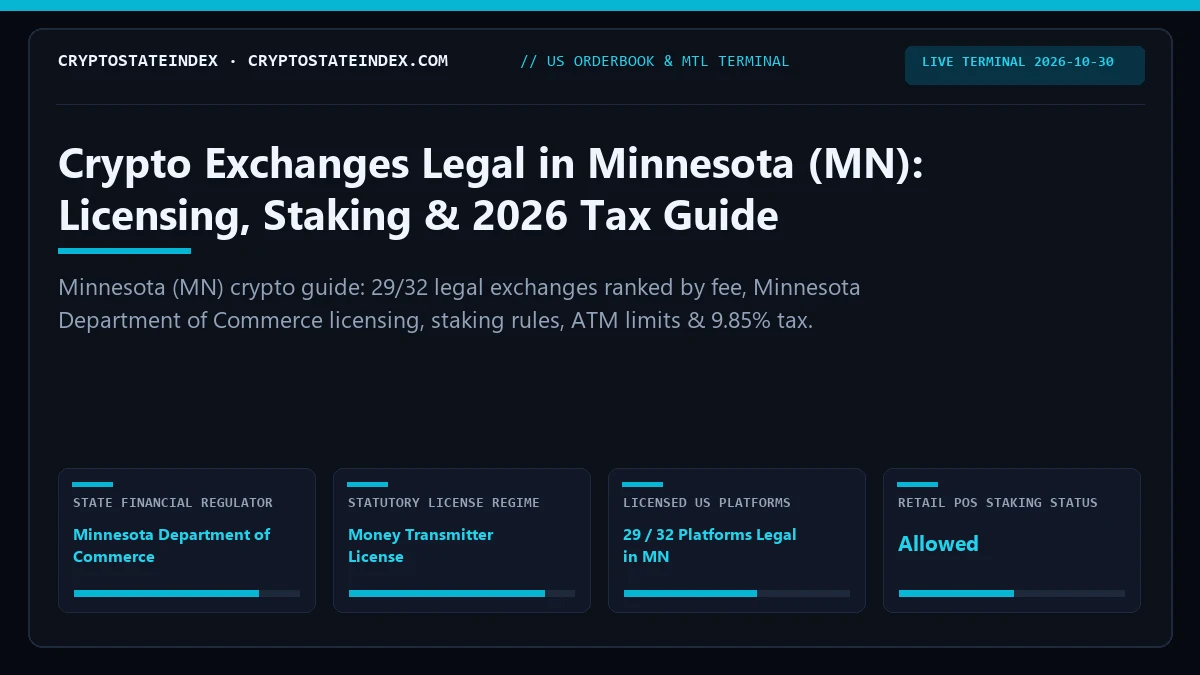 Crypto Exchanges in Minnesota (MN): 2026 Tax, Legality