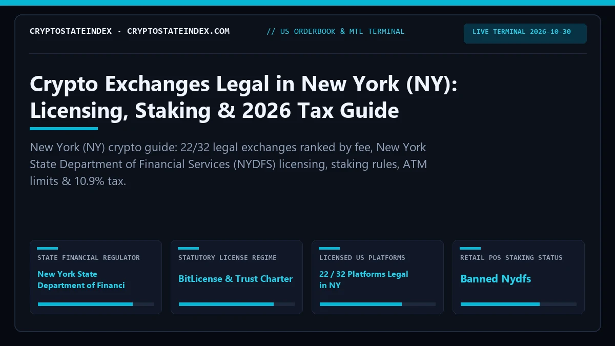 Crypto Exchanges in New York (NY): 2026 Tax & Legality
